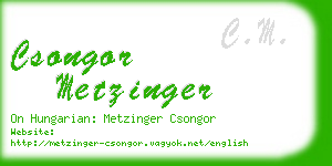 csongor metzinger business card